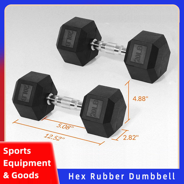 Hex Rubber-Coated Dumbbells