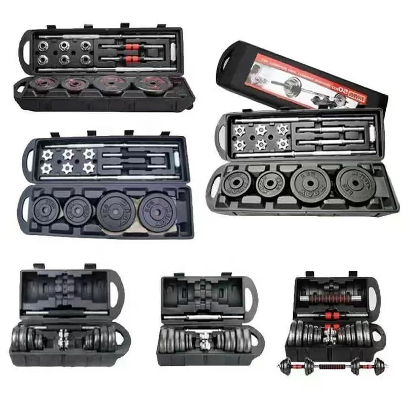 Baked-Enamel Dumbbell Set