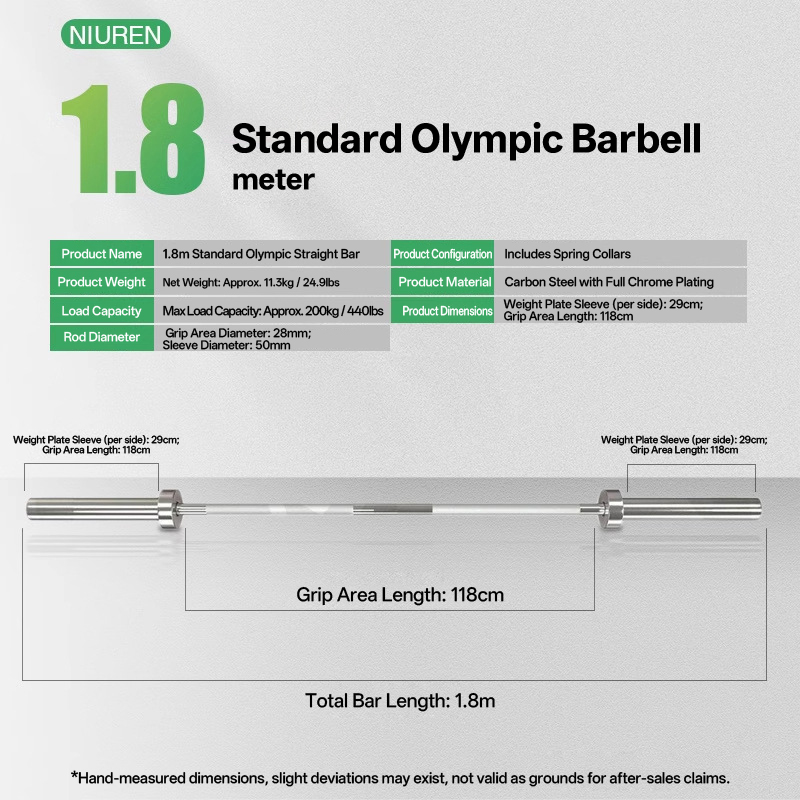 1.8m Standard Olympic Bar